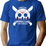 Camp Crystal Lake Counselor T-Shirt - Retro Graphic Tee for Men & Women - Blue