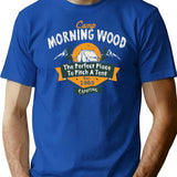 Camp Morning Wood Camping The Perfect Place To Pitch A Tent T-Shirt for Men & Women, T-Shirts Graphic Tee - Blue