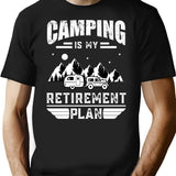 Camping Is My Retirement Plan Summer Camping Vintage Shirt T-Shirt - Black