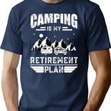 Camping Is My Retirement Plan Summer Camping Vintage Shirt T-Shirt - Navy