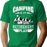 Camping Is My Retirement Plan Summer Camping Vintage Shirt T-Shirt - Green