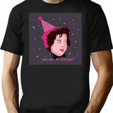 Can I Have My Cake Now Sticker T-Shirt - Black