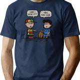 Can I Kick It T-Shirt - Retro Graphic Tee for Men & Women - Navy