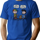 Can I Kick It T-Shirt - Retro Graphic Tee for Men & Women - Blue