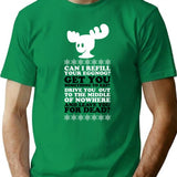 Can I Refill Your Eggnog T-Shirt - Retro Graphic Tee for Men & Women - Green
