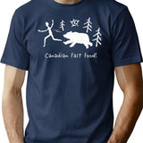 Canadian Fast Food T-Shirt - Retro Graphic Tee for Men & Women - Navy