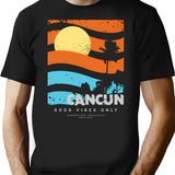 Cancun Vibe T-Shirt - Retro Graphic Tee for Men & Women - Black