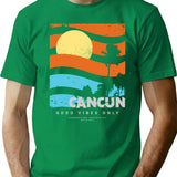 Cancun Vibe T-Shirt - Retro Graphic Tee for Men & Women - Green