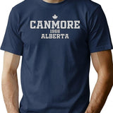 Canmore Alberta Canada T-Shirt - Retro Graphic Tee for Men & Women - Navy