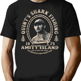 Captain Quint'S Amity Island Shark Fishing Dks Worn (Universal Ucs Llc) T-Shirt for Men & Women, T-Shirts Graphic Tee - Black