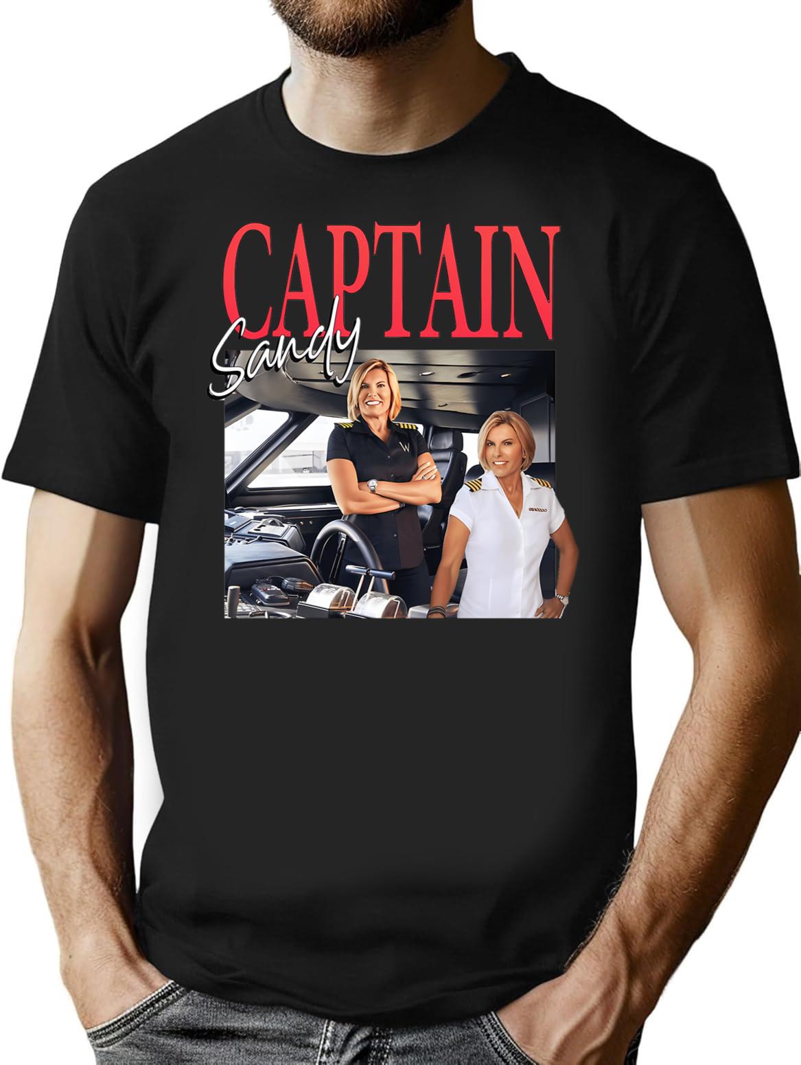 Captain Sandy T-Shirt - Retro Graphic Tee for Men & Women - Black