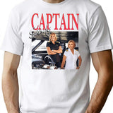 Captain Sandy T-Shirt - Retro Graphic Tee for Men & Women - White