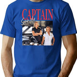 Captain Sandy T-Shirt - Retro Graphic Tee for Men & Women - Blue
