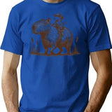Capybara Rodent Funny Capybara Cute Mouse Cowboy Rat Vintage Western T-Shirt - Blue