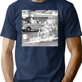 Car Art T-Shirt - Retro Graphic Tee for Men & Women - Navy