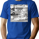 Car Art T-Shirt - Retro Graphic Tee for Men & Women - Blue
