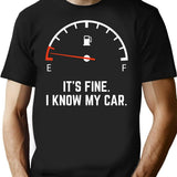 Car Gas Gauge On Empty Low Fuel Funny T-Shirt - Black