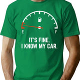 Car Gas Gauge On Empty Low Fuel Funny T-Shirt - Green