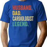Cardiologist Vintage Dad Cardiologist Gifts Cardiologist Gifts Cardiologist Dad Cardiologist Legend Shirt Retro Dad Tees Fathers Day Cardiologist Gifts - Blue