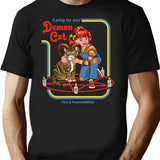 Caring For Your Demon Cat T-Shirt for Men & Women, T-Shirts Graphic Tee - Black