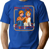 Caring For Your Hell Hound T-Shirt - Retro Graphic Tee for Men & Women - Blue