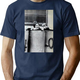 Carrie Fisher In A Trash Can T-Shirt - Navy