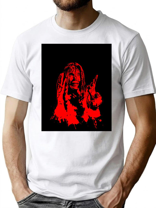 Carrie T-Shirt for Men & Women, T-Shirts Graphic Tee - White