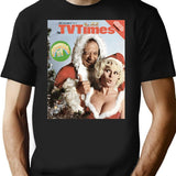 Carry On Christmas T-Shirt - Retro Graphic Tee for Men & Women - Black