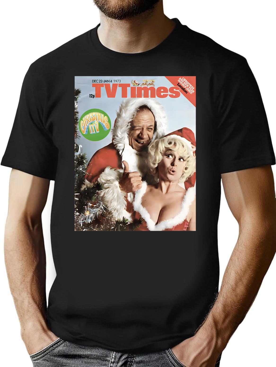 Carry On Christmas T-Shirt - Retro Graphic Tee for Men & Women - Black