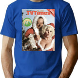 Carry On Christmas T-Shirt - Retro Graphic Tee for Men & Women - Blue