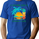 Casablanca Tennis Club T-Shirt - Retro Graphic Tee for Men & Women - Blue
