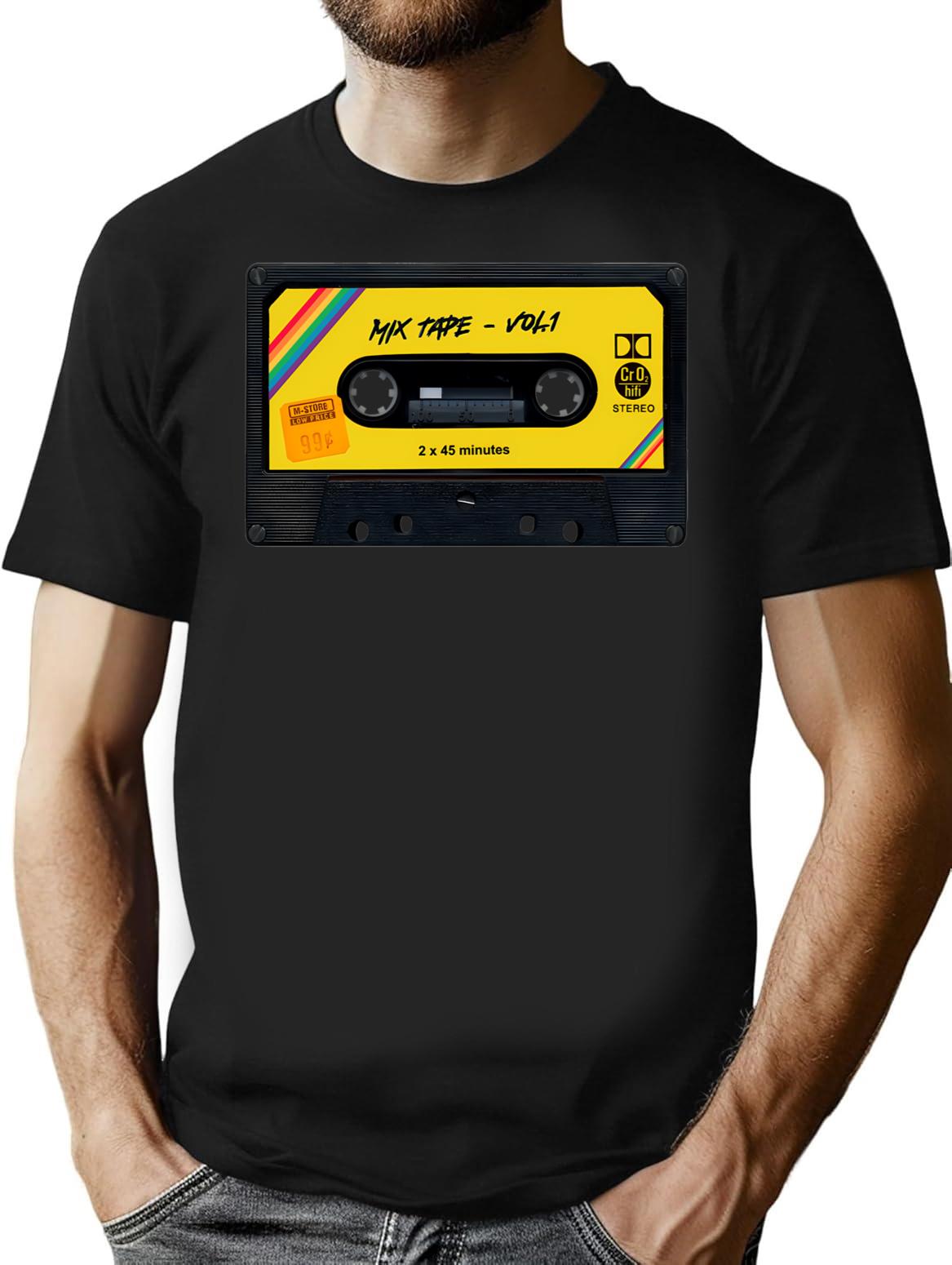 Cassette Tape Nostalgy Retro Cool. T-Shirt - Black