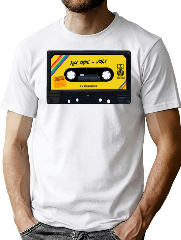 Cassette Tape Nostalgy Retro Cool. T-Shirt for Men & Women, T-Shirts Graphic Tee - White