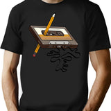 Cassette Tape Vintage Retro 80's T-Shirt - Retro Graphic Casual Tee - Black