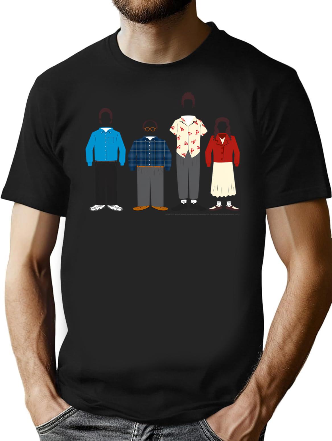 Cast Outlines T-Shirt - Retro Graphic Tee for Men & Women - Black