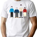 Cast Outlines T-Shirt - Retro Graphic Tee for Men & Women - White