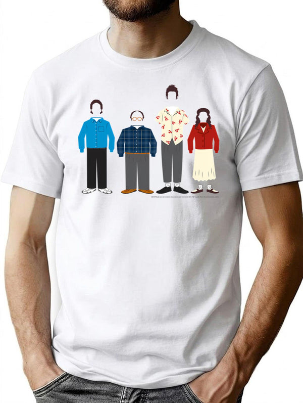 Cast Outlines T-Shirt for Men & Women, T-Shirts Graphic Tee - White