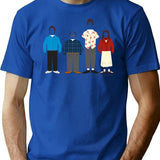 Cast Outlines T-Shirt - Retro Graphic Tee for Men & Women - Blue