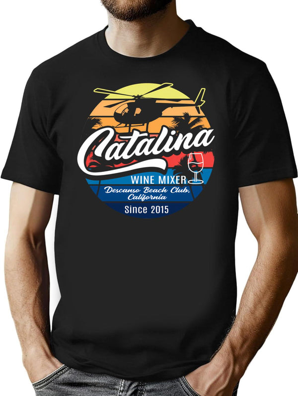 Catalina Wine Mixer T-Shirt for Men & Women, T-Shirts Graphic Tee - Black