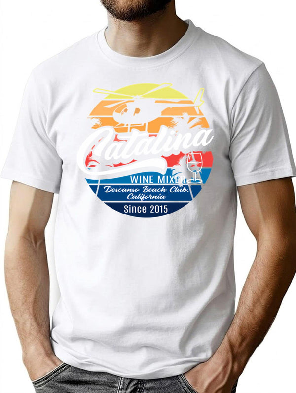 Catalina Wine Mixer T-Shirt for Men & Women, T-Shirts Graphic Tee - White