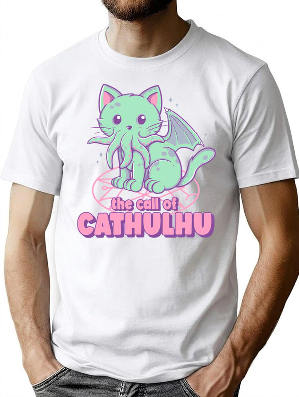Cathulhu T-Shirt for Men & Women, T-Shirts Graphic Tee - White