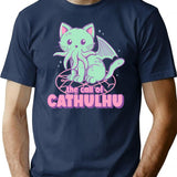Cathulhu T-Shirt for Men & Women, T-Shirts Graphic Tee - Navy