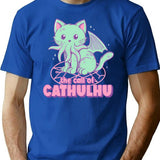Cathulhu T-Shirt for Men & Women, T-Shirts Graphic Tee - Blue