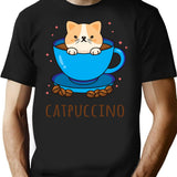 Catpuccino T-Shirt for Men & Women, T-Shirts Graphic Tee - Black