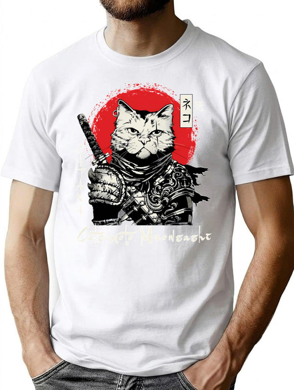 Catsumoto Meowsashi T-Shirt for Men & Women, T-Shirts Graphic Tee - White
