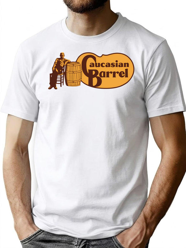 Caucasian Barrel T-Shirt for Men & Women, T-Shirts Graphic Tee - White