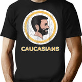 Caucasian Caucasians Pride Vintage Funny T-Shirt - Retro Graphic Casual Tee - Black
