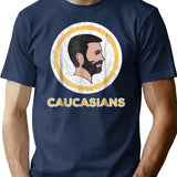 Caucasian Caucasians Pride Vintage Funny T-Shirt - Retro Graphic Casual Tee - Navy