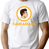 Caucasians Football T-Shirt - Retro Graphic Tee for Men & Women - White