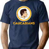 Caucasians Football T-Shirt - Retro Graphic Tee for Men & Women - Navy